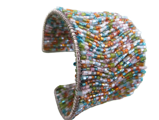 Multi Color Beaded Fashion Cuff Bracelet - Designer Unique Finds 
 - 1