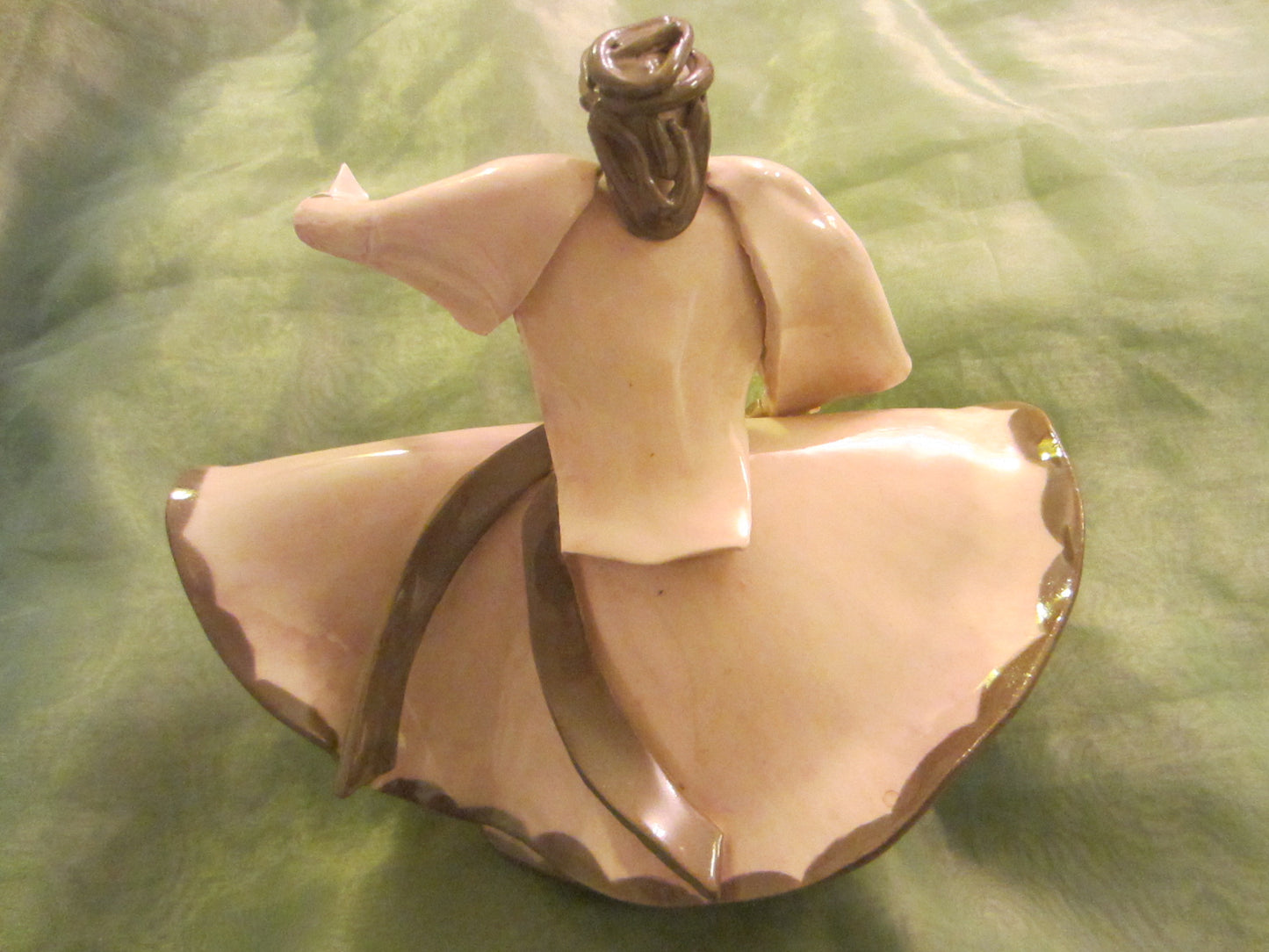 Rumi Dance Sema Ceramic Abstract Folk Art Figure - Designer Unique Finds 