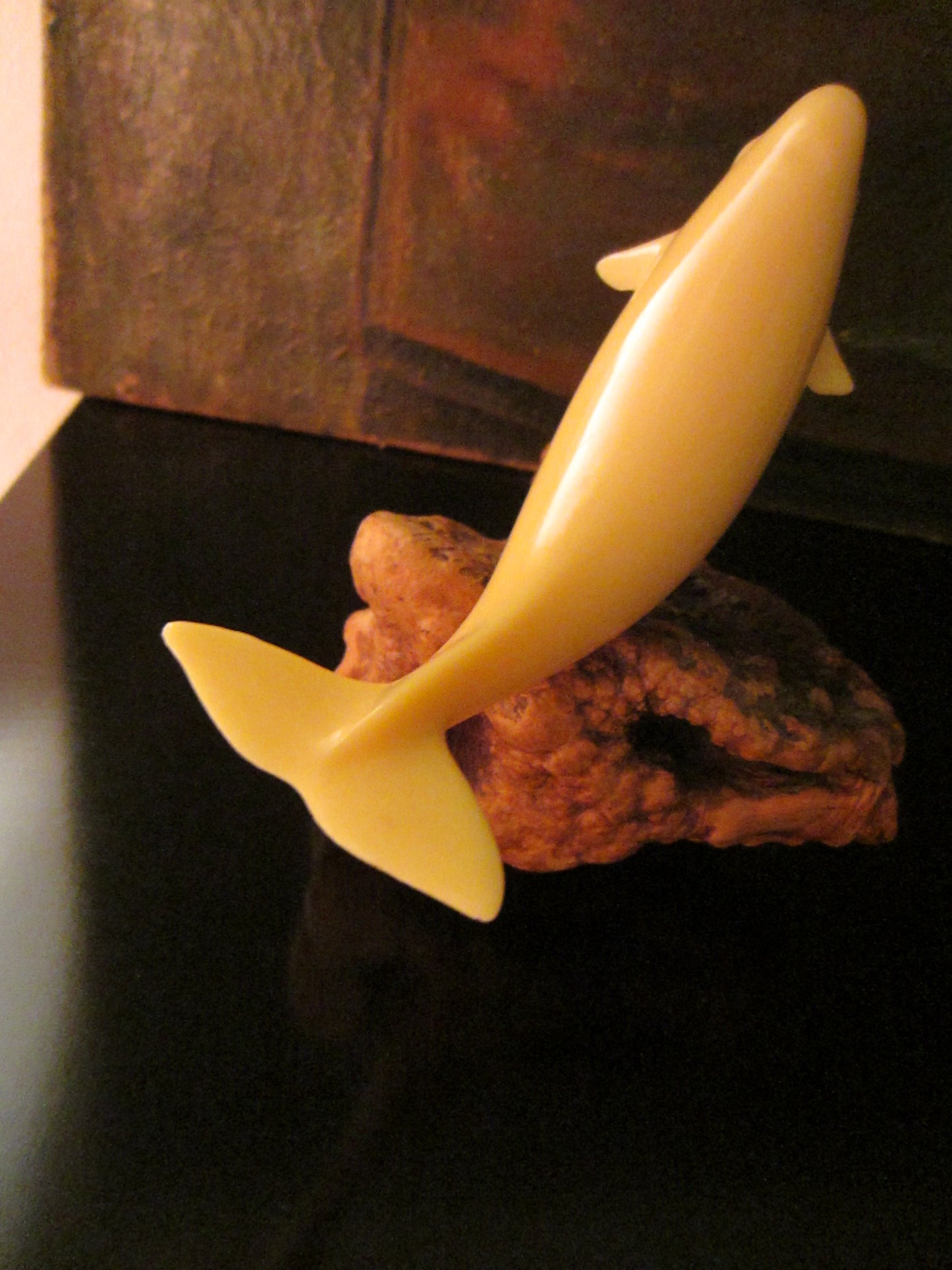 John Perry Whale Mid Century Sculpture Wood Block Stand - Designer Unique Finds 