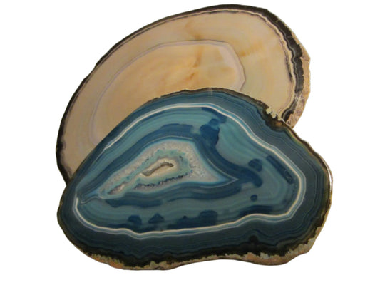 Brazilian Geodes Sliced Blue Red Decorative Agates - Designer Unique Finds 
 - 1