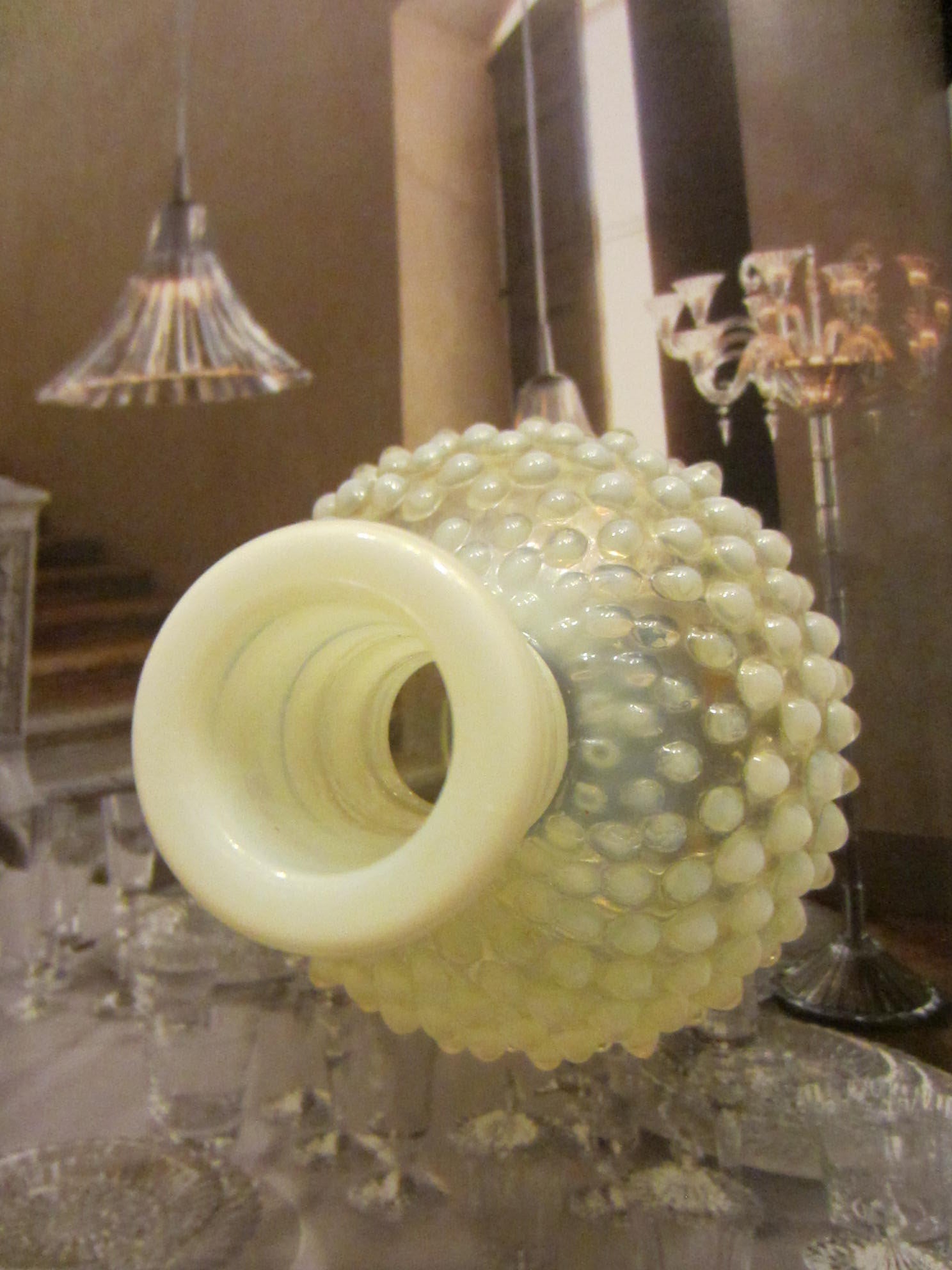 Fenton Hobnail White Glass Decanter Apothecary - Designer Unique Finds 
 - 4