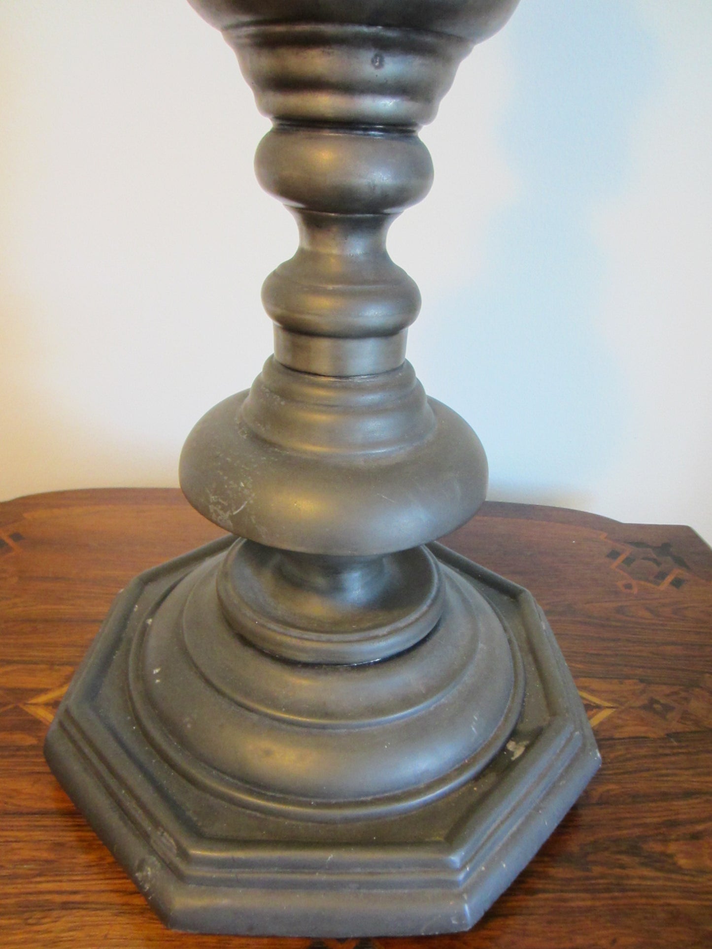 Les Etain De Paris French Provincal Candle Stand W Hallmarks - Designer Unique Finds 