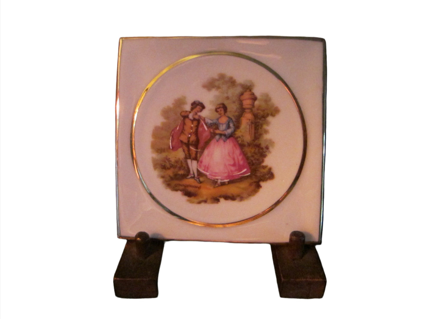 A Porcelain Limoges France Square Plate Signed Fragonard - Designer Unique Finds 
 - 2