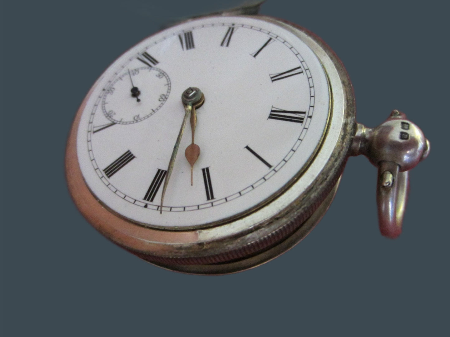 William Ehrhardt Birmingham Antique Silver Pocket Watch With Chain - Designer Unique Finds 