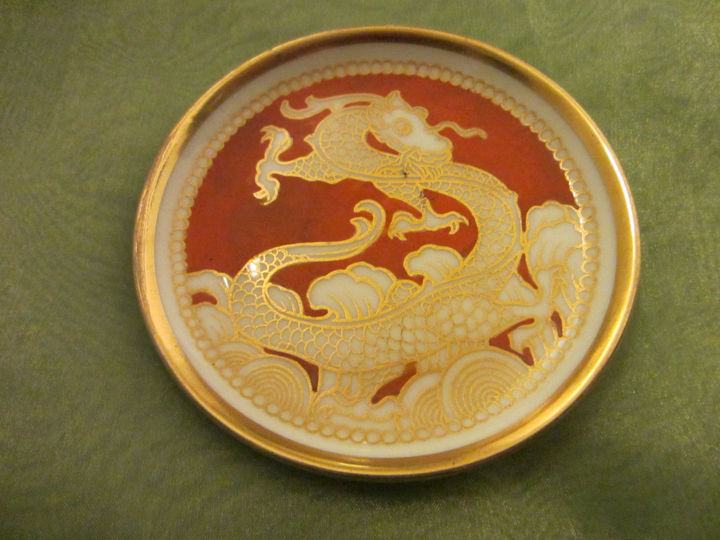 Rosenthal Selb Bavaria Decor Miniature Gold Dragon Porcelain Plate - Designer Unique Finds 