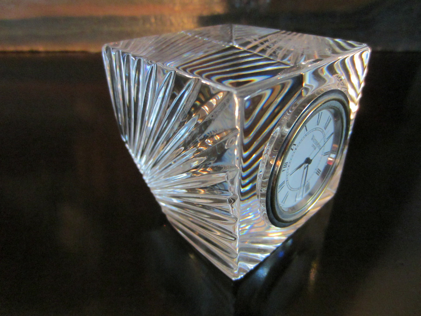 Ireland Waterford Crystal Clock Cube Block Trophy Exclusive - Designer Unique Finds 